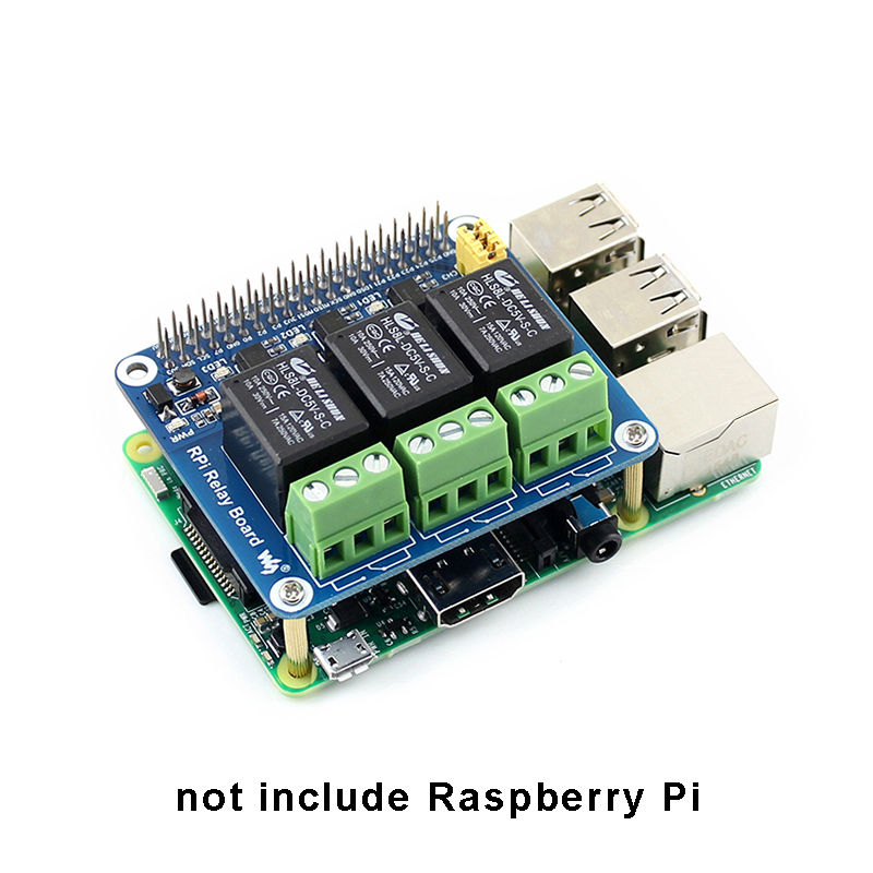 Home Automation Raspberry Pi - 3ช่องรีเลย์บอร์ดขยายสำหรับ Raspberry Pi 4B 3B +