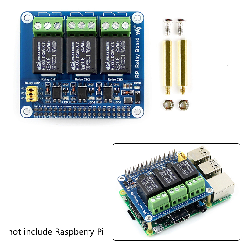 Home Automation Raspberry Pi - บอร์ดขยายรีเลย์3ช่องสำหรับ Raspberry Pi 3B 5 4B