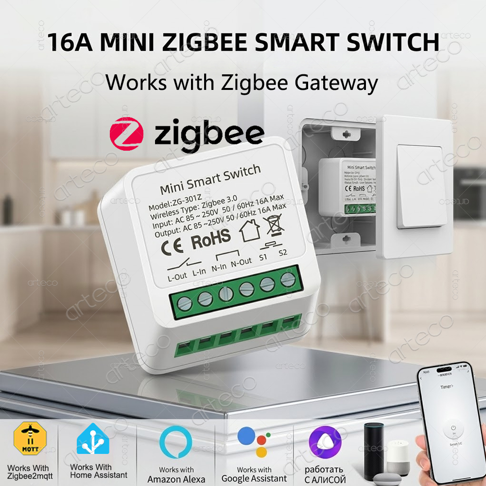 Diy Home Automation Hub - สวิตช์อัจฉริยะ Mini Zigbee 3.0 16A โมดูลขนาดเล็ก