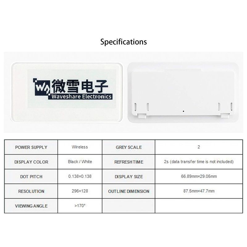 Waveshare จอแสดงผล E-Ink ไร้สา - Display Epaper 2.9 บทวิจารณ์และราคา